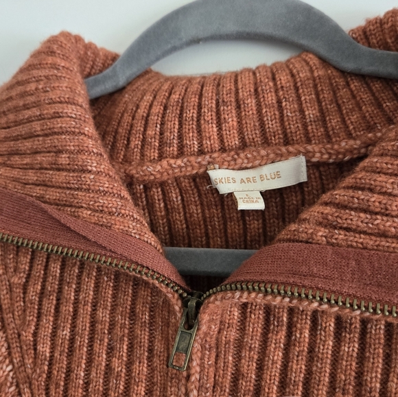 Rust Orange Ribbed Sweater - Picture 2 of 3